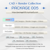 Best Seller Package005 CAD plus Render for E-commerce and Online Jewelry Stores